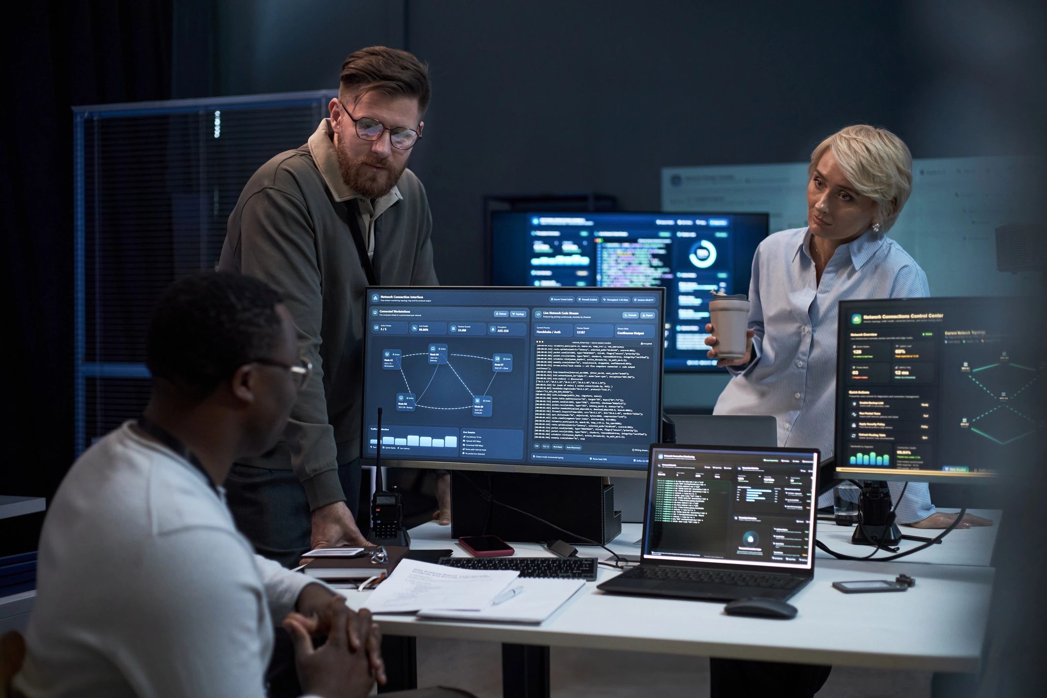 Team reviewing strategic data